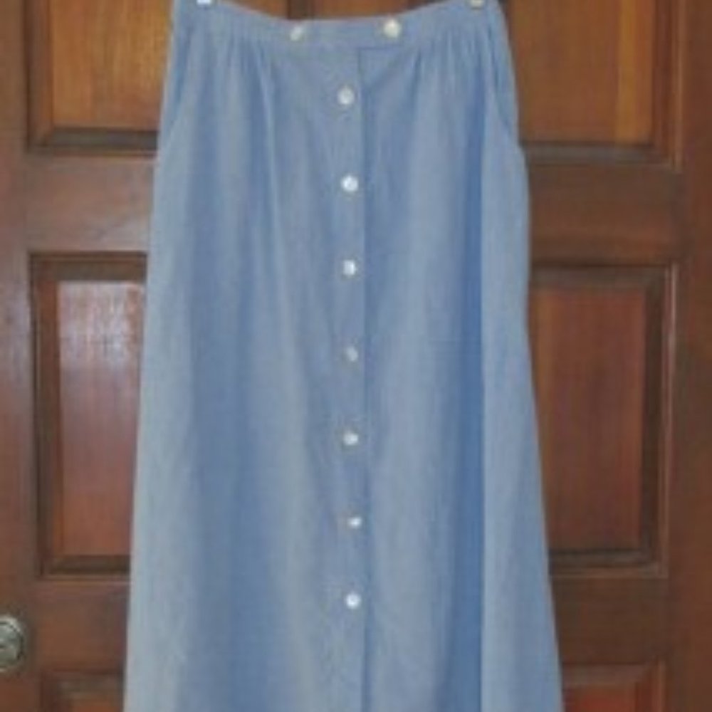 KORET Blue Cotton Polyester Skirt Medium